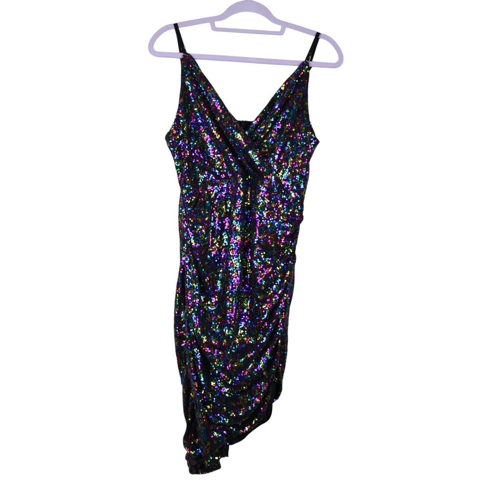 Grace Karin Sparkly Rainbow Sequins Bodycon Stylish Club Cocktail Party Dress